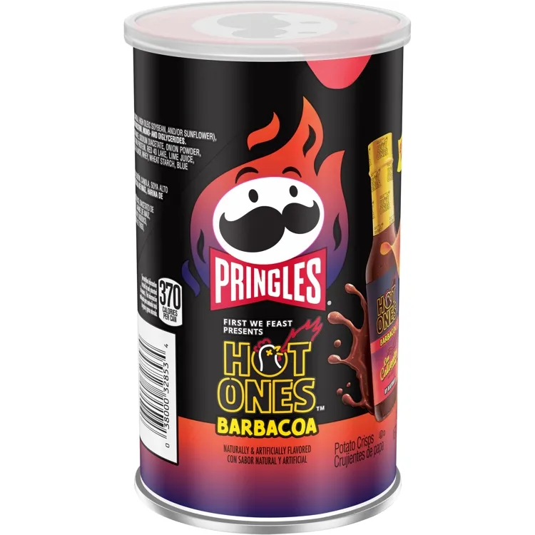 Pringles Hot Ones Los Calientes Barbacoa 2.5oz 12 ct