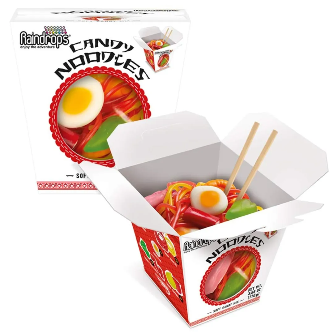 Raindrop Large Gummy Ramen Noodle Take Out Candy Box 3.88 oz