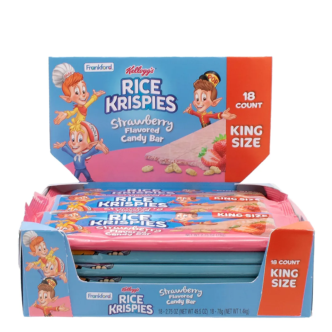Rice Krispies 18 Ct 2.75 Oz Strawberry Candy Bar King Size Tray