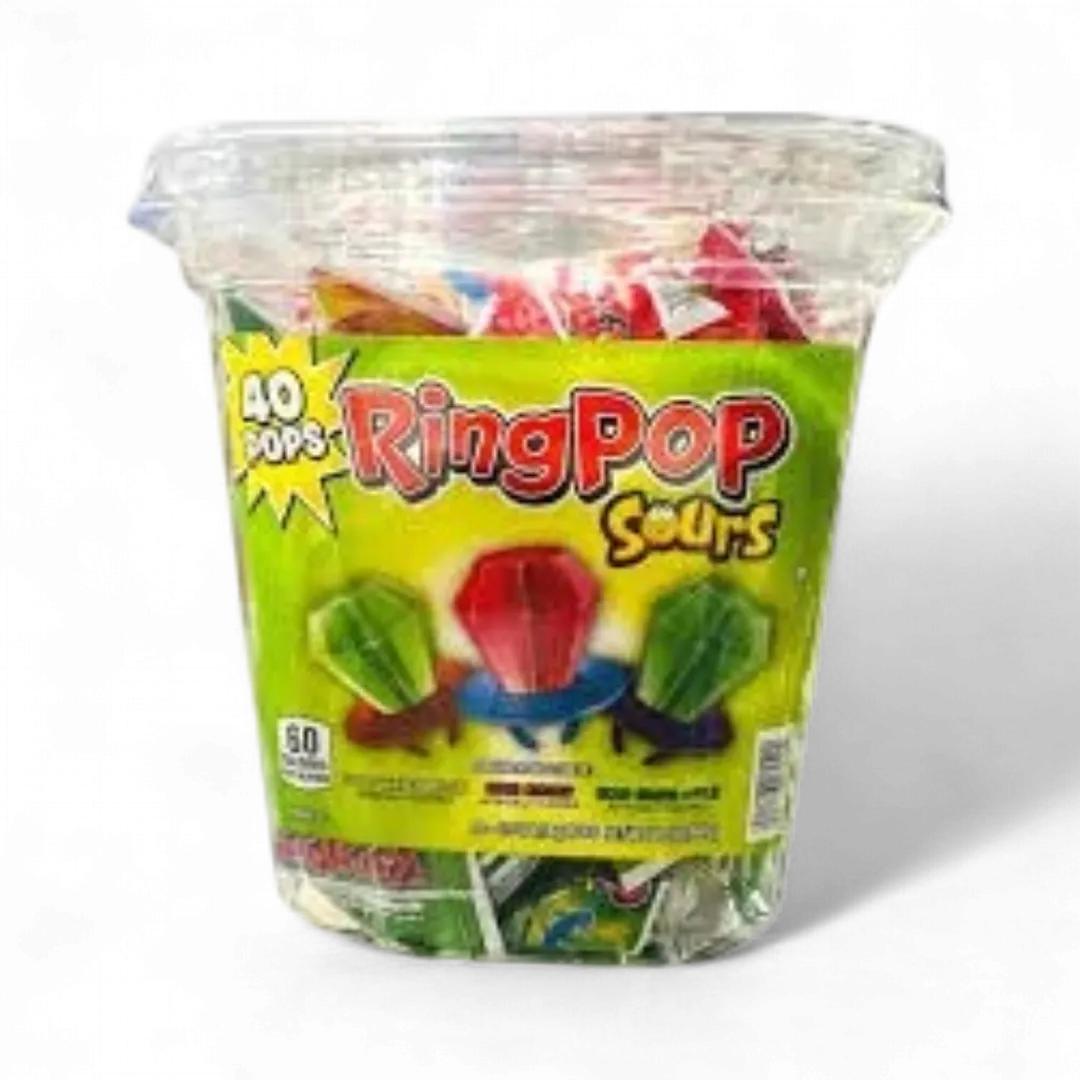 Ring Pop Sours 40 Count Tub 0.5 Ounce Each
