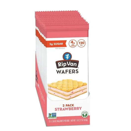 Rip Van Strawberry Wafer Cookies 2 Packs 1.56 oz 12ct Tray