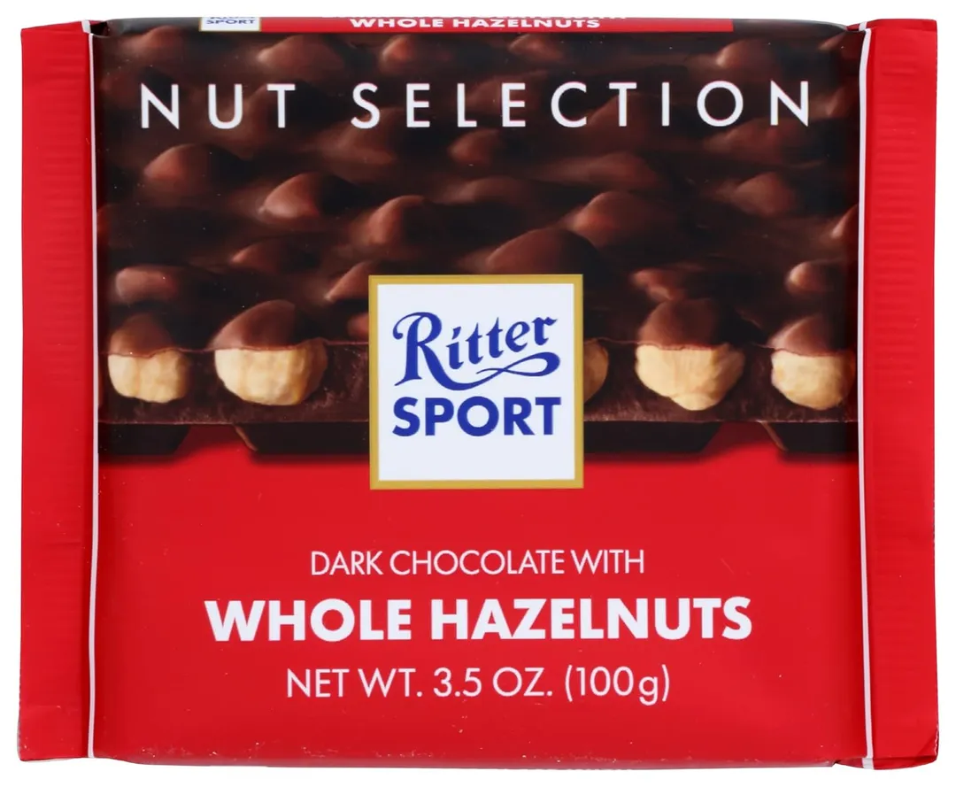 Ritter Sport Dark Chocolate Whole Hazelnuts Bar 3.5oz 10ct