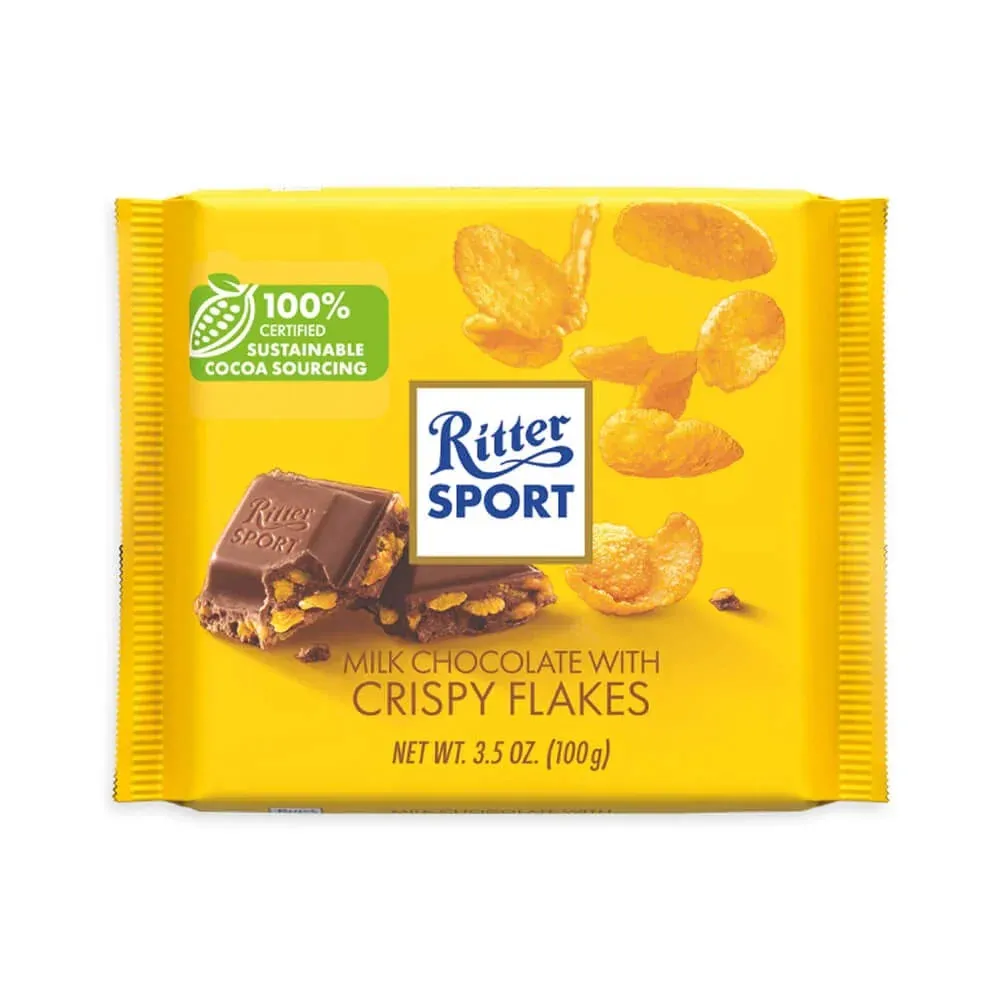 Ritter Sport Milk Chocolate Crispy Flakes Bar 3.5oz 10ct