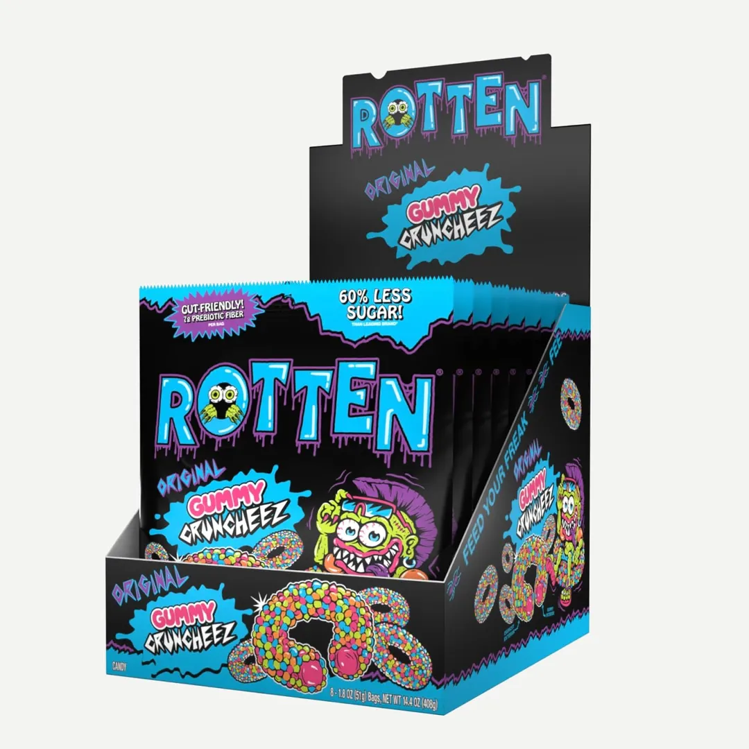 Rotten Candy Lower Sugar Original Gummy Cruncheez 1.8 oz 8 ct