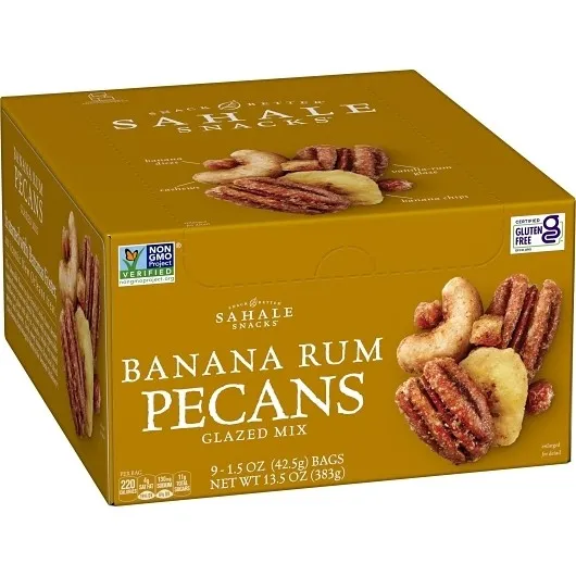 Sahale Banana Rumami Pecan Mix 1.5 0z 9 ct Tray