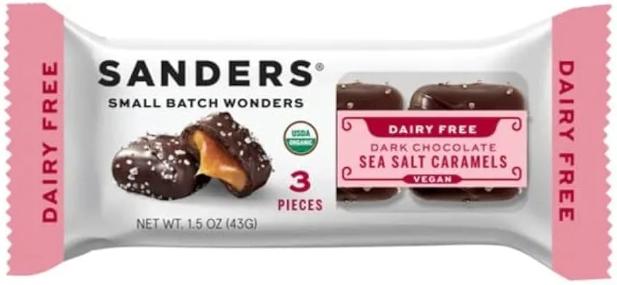 Sanders Dairy Free 8 Packs Dark Salt Caramels Tray
