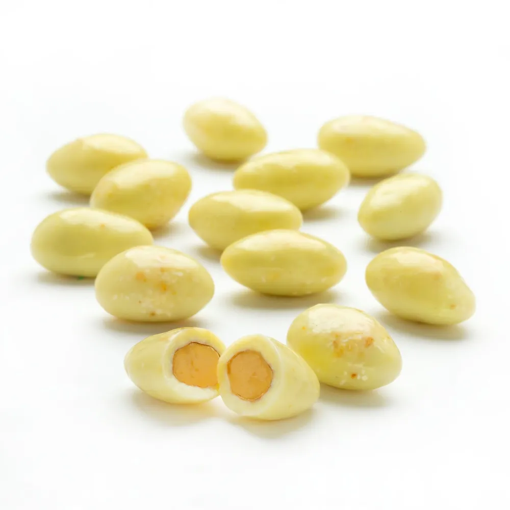 Sconza Coconut White Chocolate Covered Almonds 5 lb