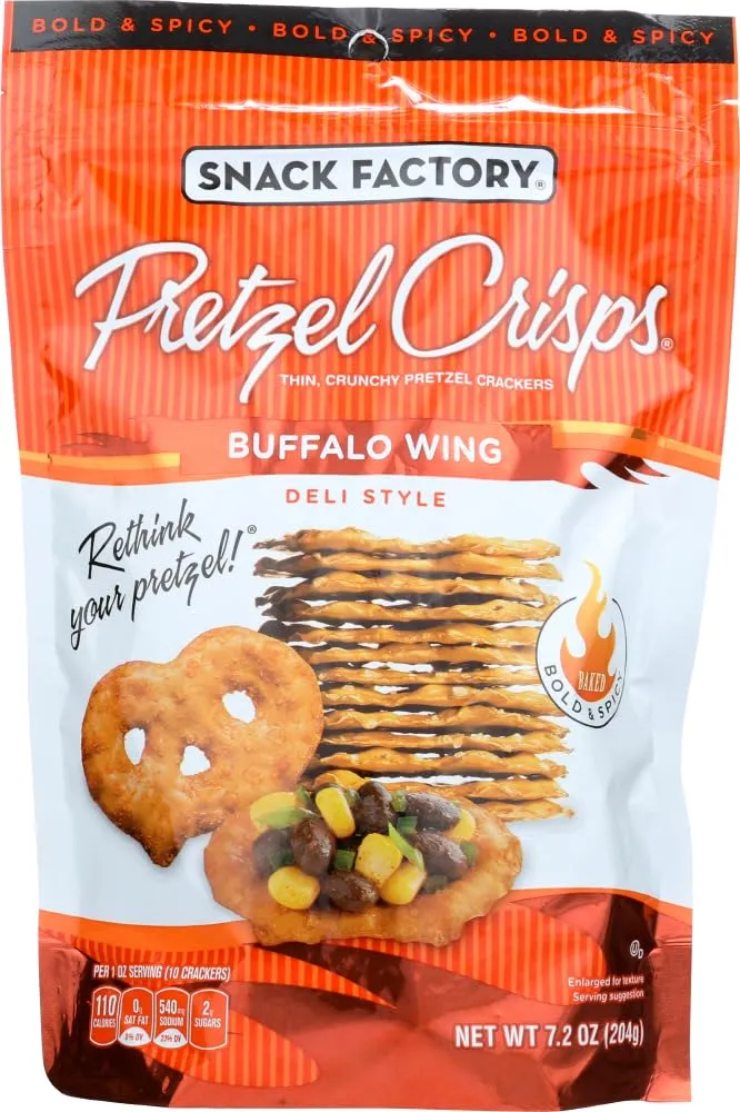 Snack Factory Pretzel Crisps Buffalo Wing 7.2 oz 12 ct