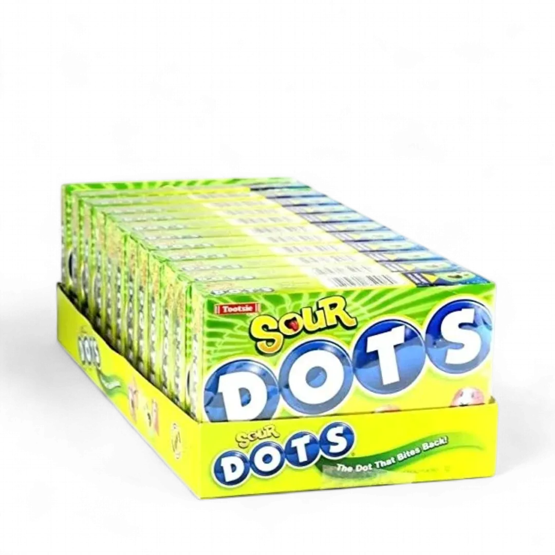 Sour Dots Fruit Flavor Gummy Candy 6 ounce 12 count theater box