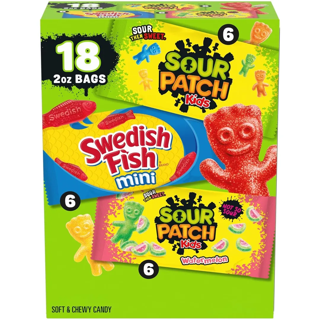 Sour Patch Kids Swedish Fish Variety Pack 2 oz 18 ct