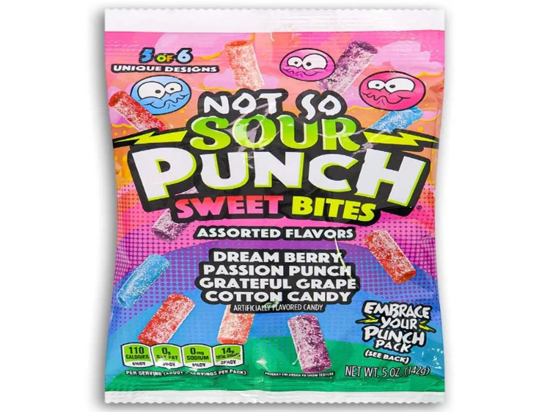 Sour Punch Not So Sweet Bites 9 Oz Bag Assorted Flavors