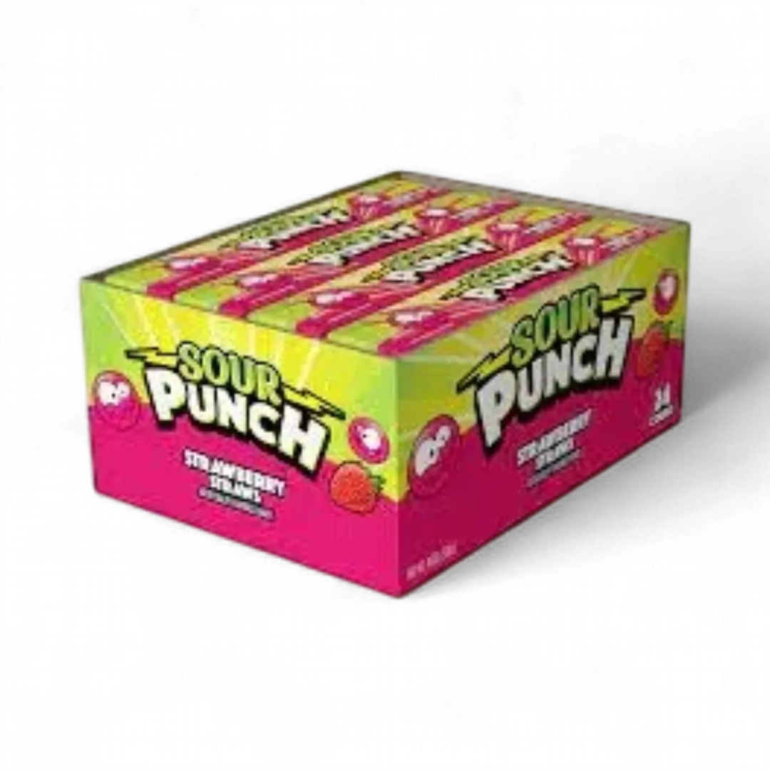Sour Punch Straws Strawberry 24 count