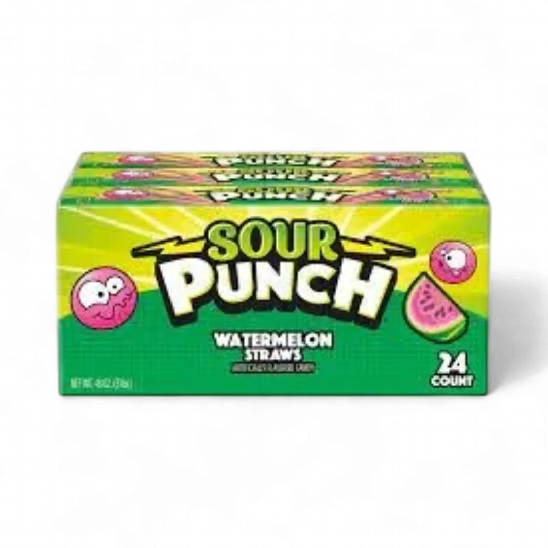 Sour Punch Watermelon Straws 24 Count