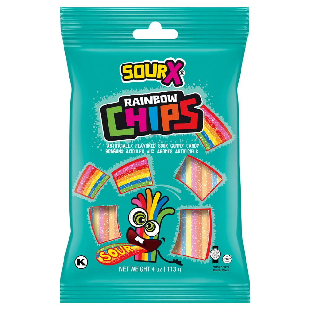 SourX Sour Gummy Mini Rainbow Belts 4 oz 12 ct Kosher Parve