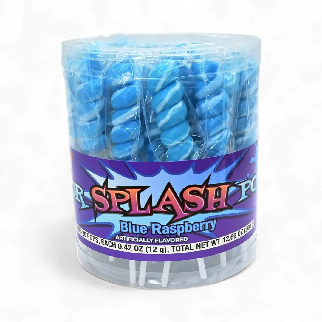 Splash Pops Blue Raspberry Lollipops 30 Count