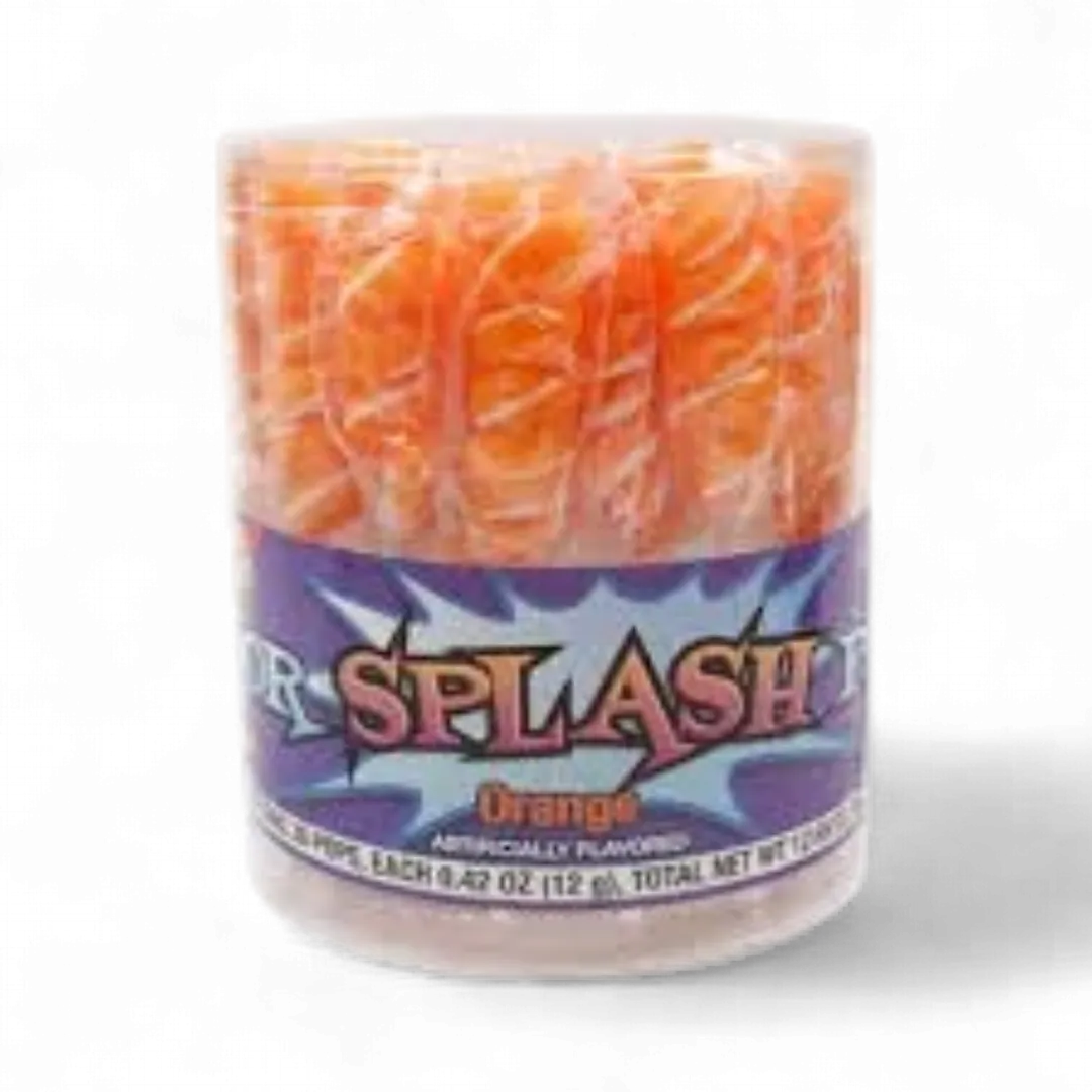 Splash Pops Orange Lollipops 30 Count Tub