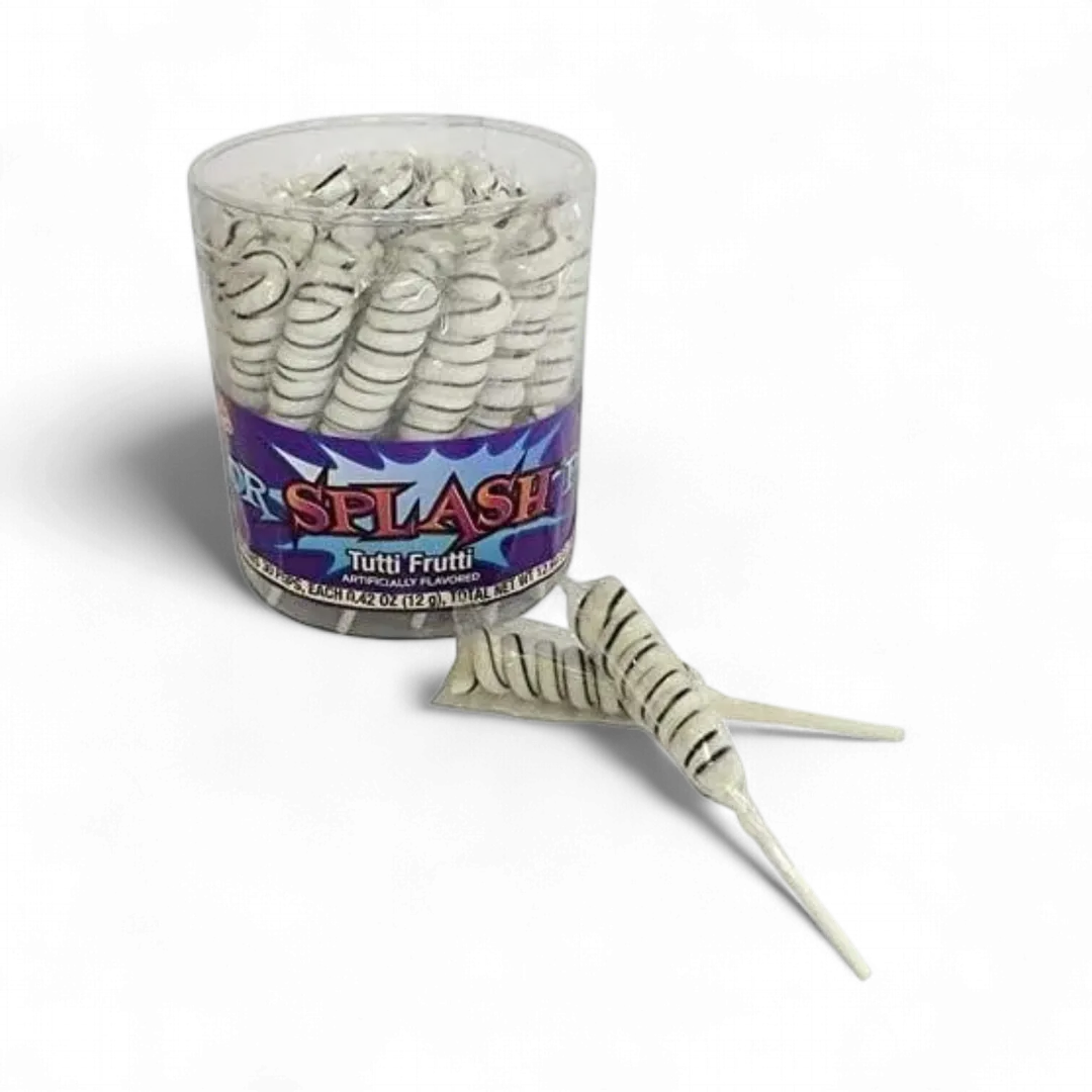 Splash Pops White Lollipops 30 Count Tub