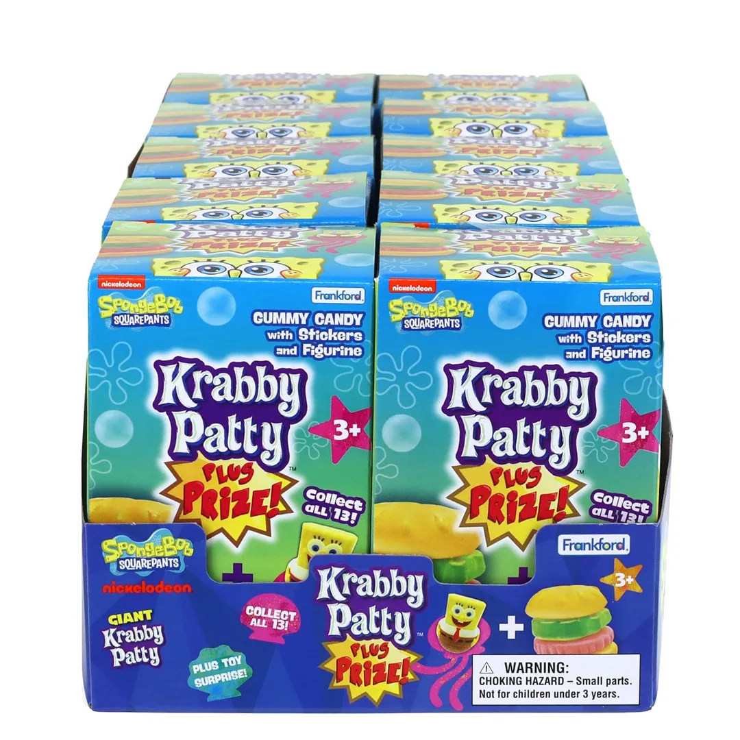 SpongeBob Krabby Patty Plus Prize Gummy Candy Mystery Box 8ct
