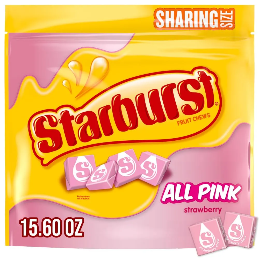 Starburst All Pink Strawberry Chewy Candy 15.6 oz Bag