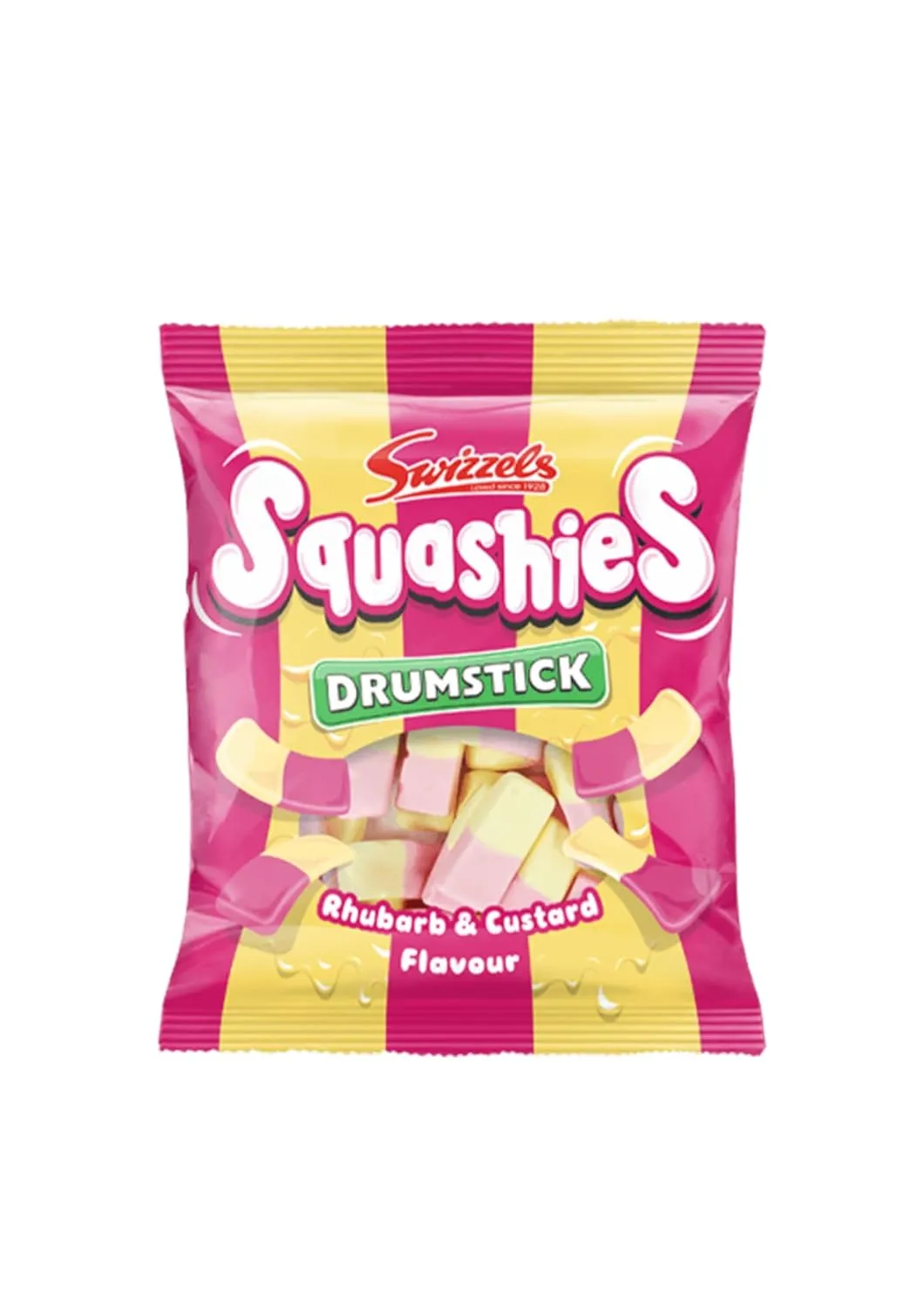 Swizzels Drumstick Squashies Rhubarb and Custard 120g 12 ct