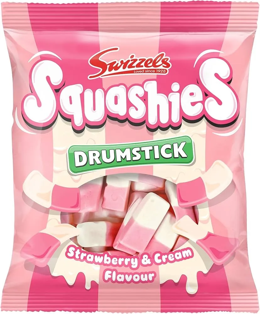 Swizzels Drumstick Squashies Strawberry Cream 140g 12 ct
