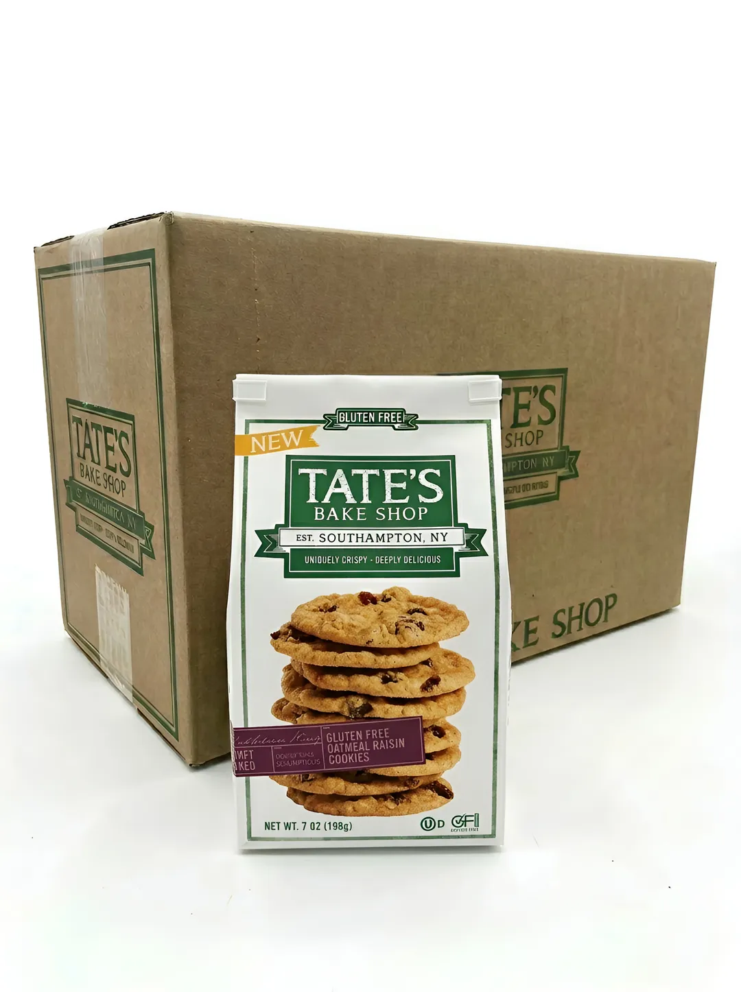 Tate's Bake Shop Gluten Free Oatmeal Rasin Cookies Bag 7oz 6ct