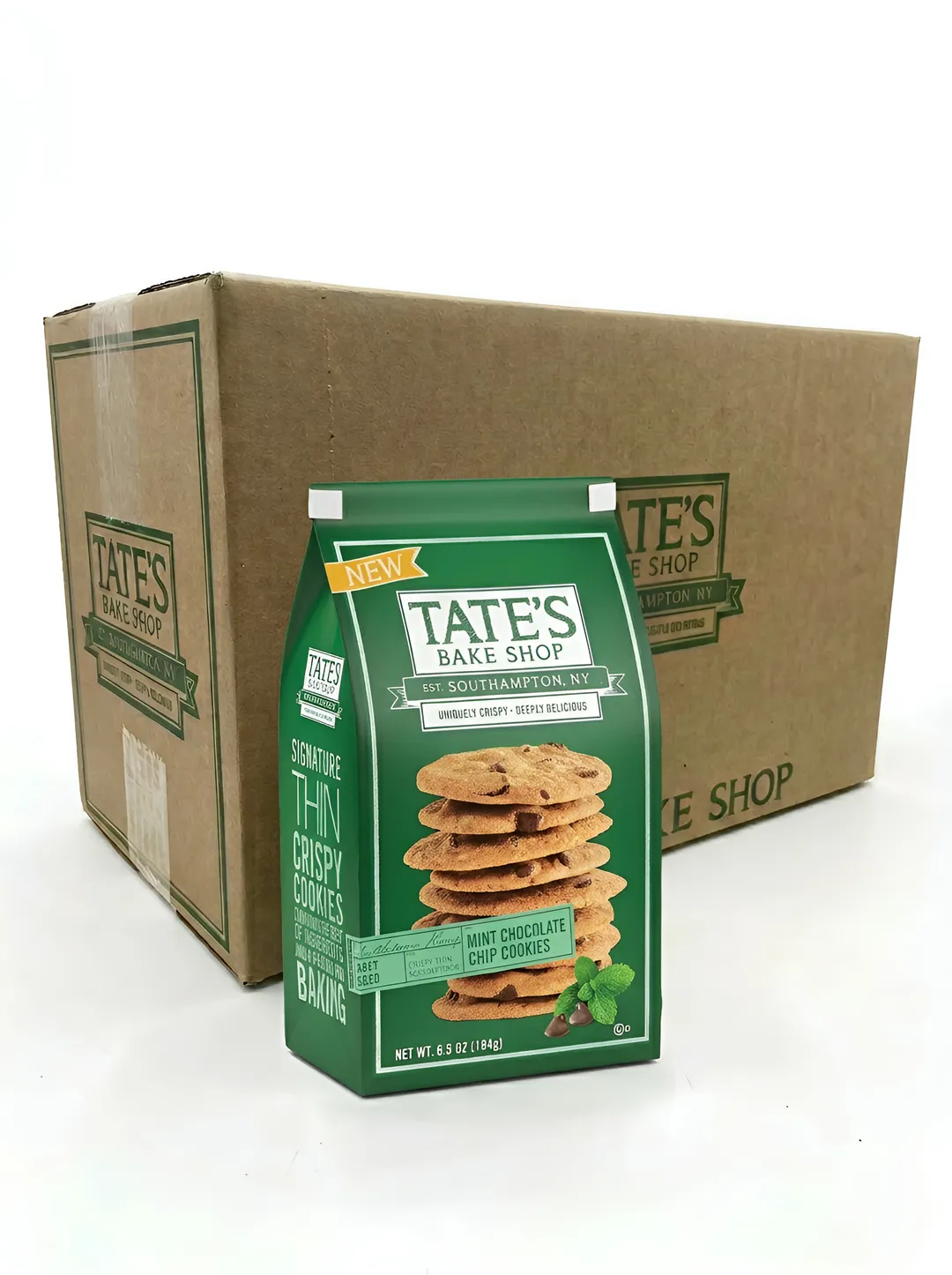 Tate's Bake Shop Mint Chocolate Chip Cookies Bag 6.5oz 6ct