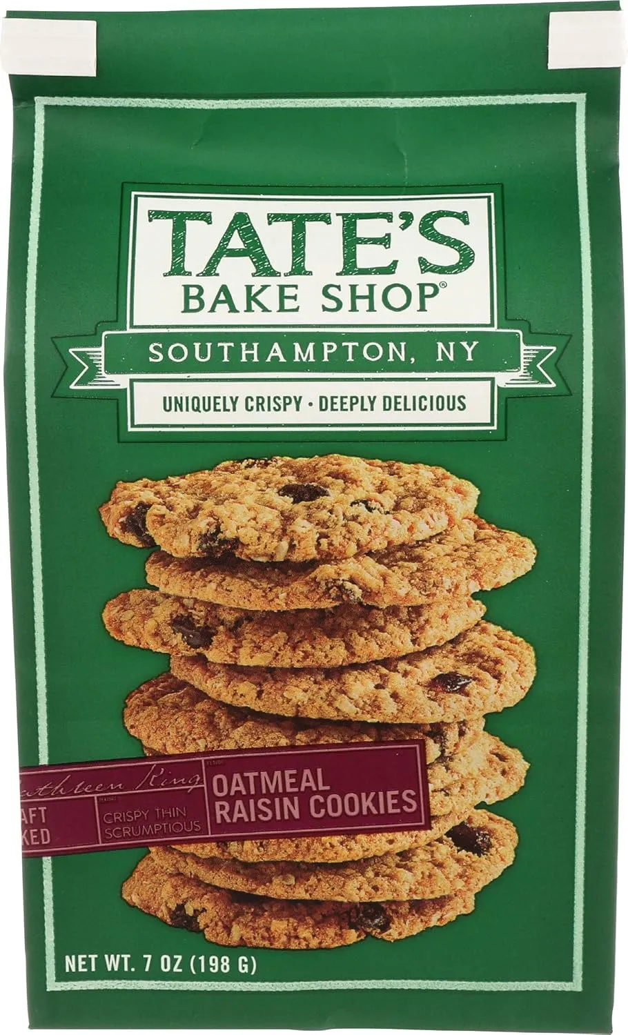 Tate's Bake Shop Oatmeal Raisin Cookies 7 oz Bag