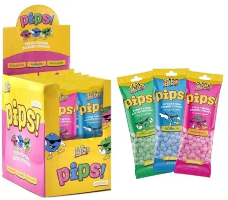 Too Tarts Pips Tiny Tangy Candy Chews Pebbles 2.29 oz 24 ct