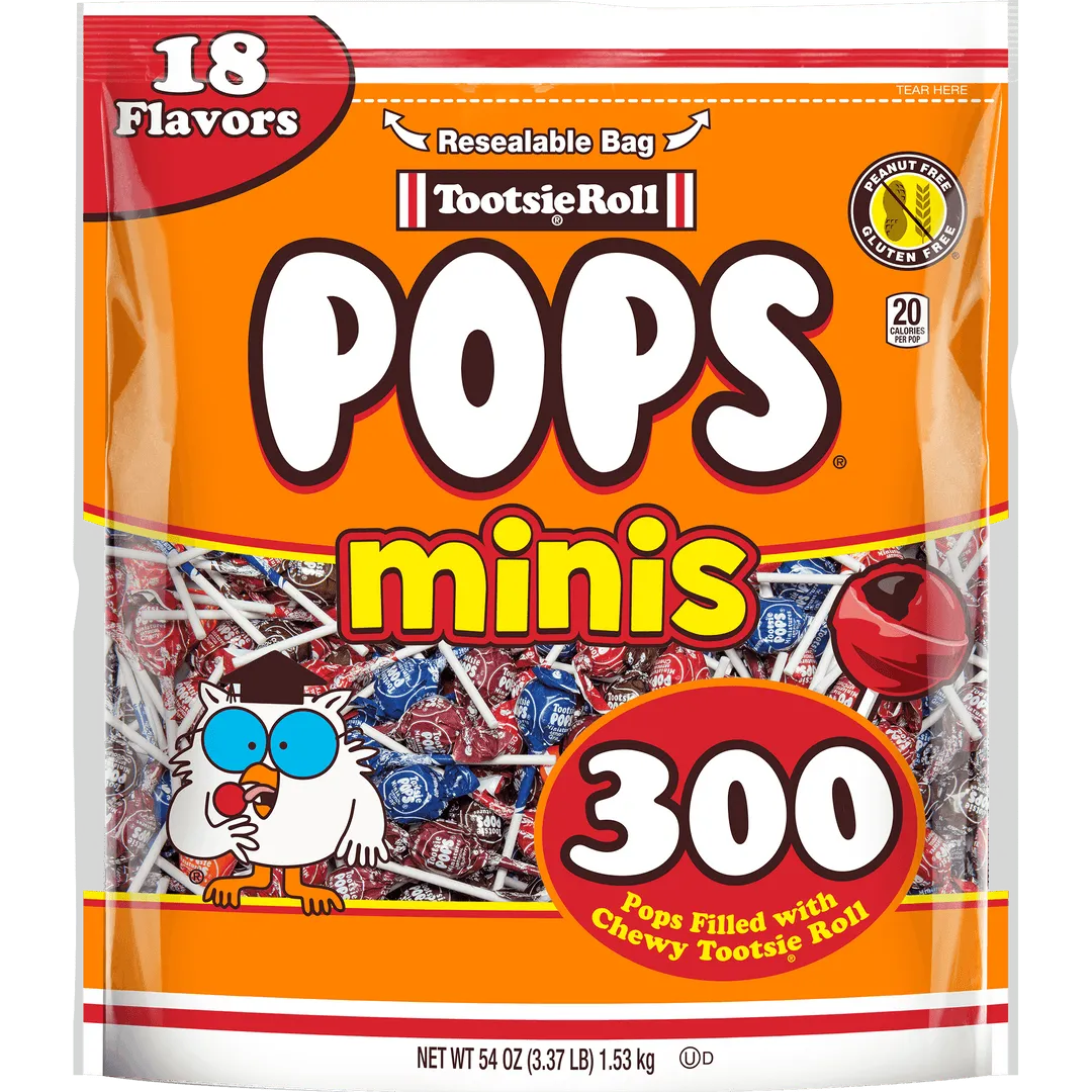 Tootsie Pop Mini Lollipops 18 Flavor Assortment 200 ct