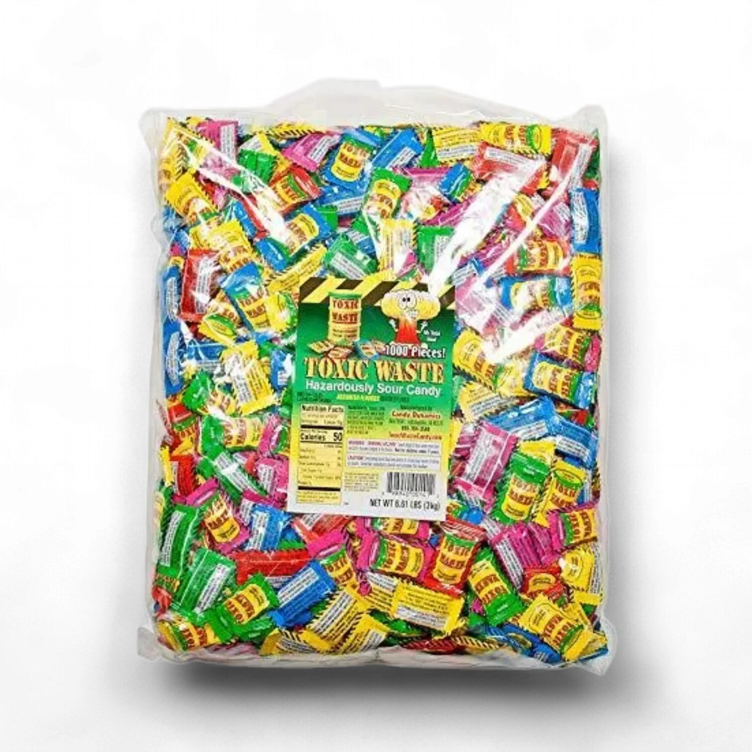 Toxic Waste Bulk Poly Bag Assorted Flavors 6.61 POUND BAG 1000 PIECES