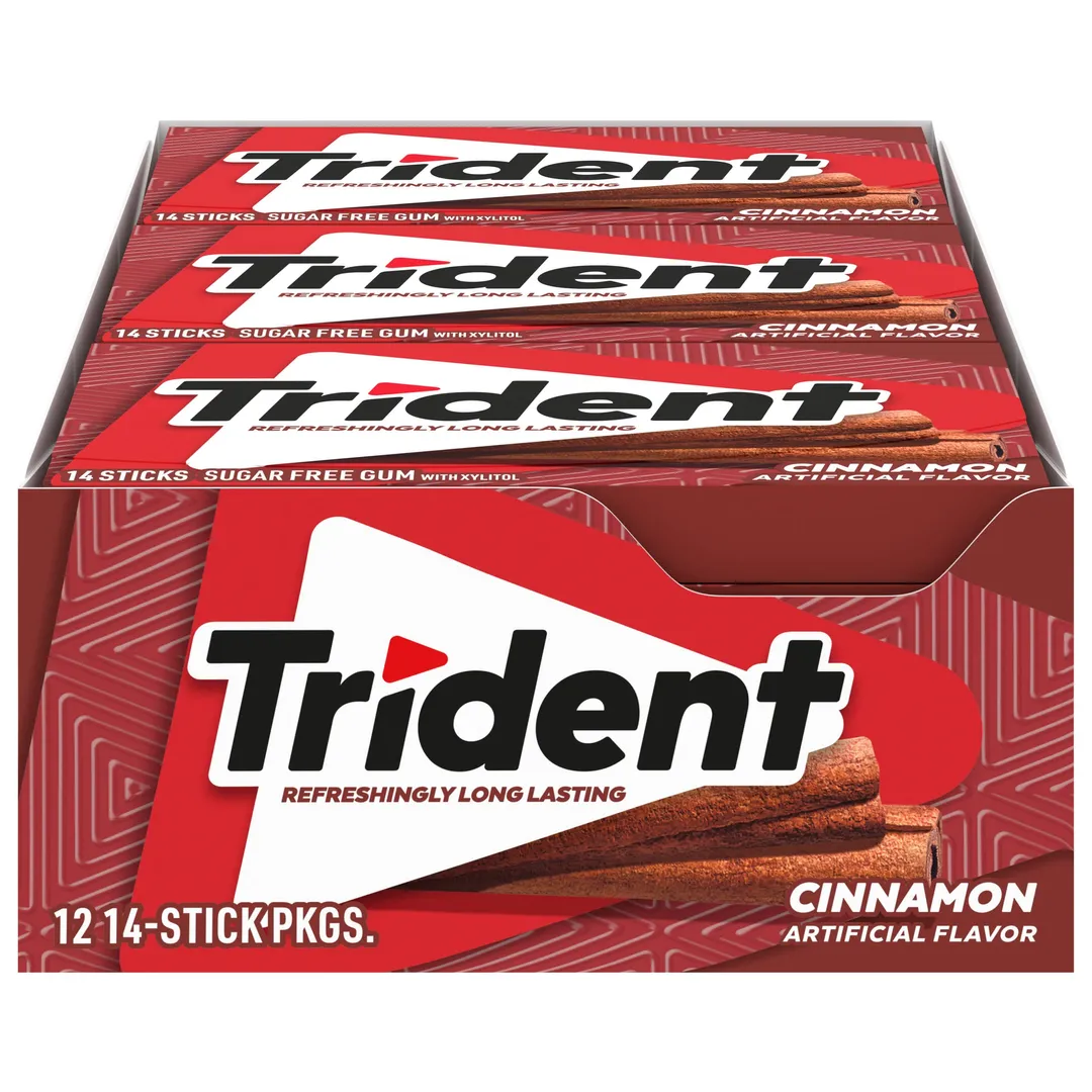 Trident Cinnamon 12 Ct 14 Sticks Each Tray