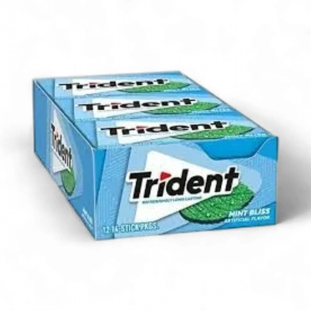 Trident Mint Bliss Sugar Free Gum 12 Count 14 Piece Package