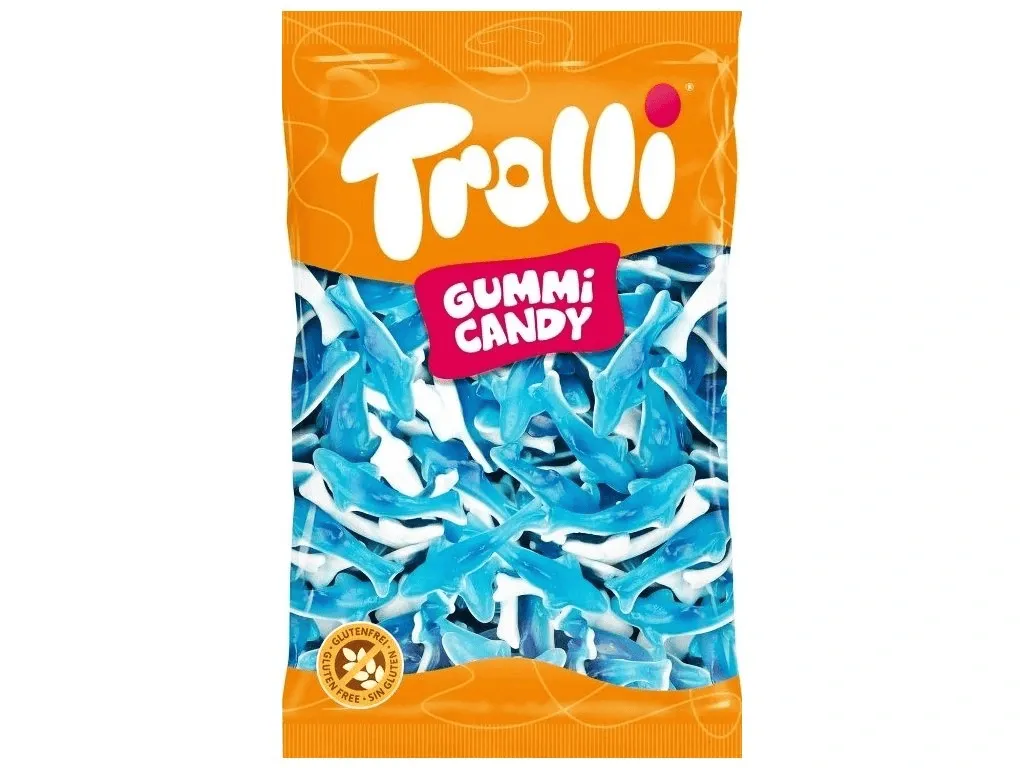 Trolli Import Blue & White Gummy Hajar Sharks 2.2 lbs
