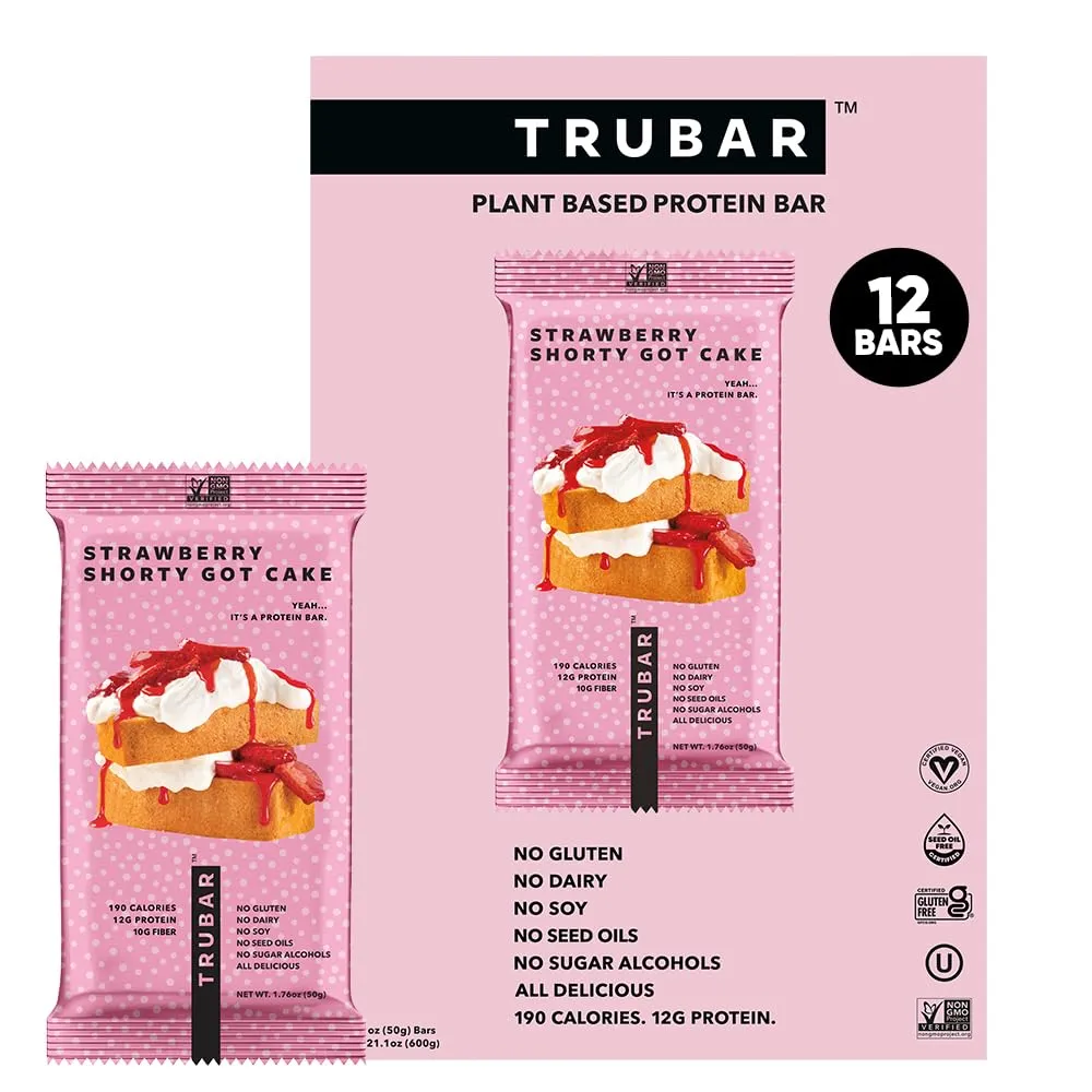 TRUBAR Protein Bar Strawberry Shorty Got Cake 1.76oz 12ct