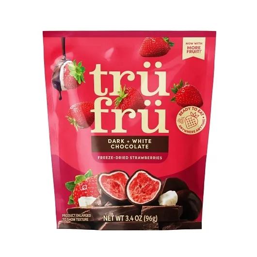 Tru Fru Hyper-Dried Strawberries White Dark Chocolate 3.4oz 6ct