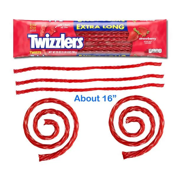 Twizzlers Twists Extra Long 16" 25 oz Bag 3 Pack
