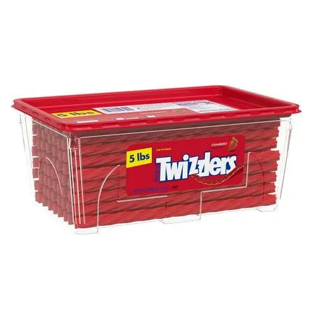 Twizzlers Twists Strawberry 5 Lb Bulk Tub Unwrapped