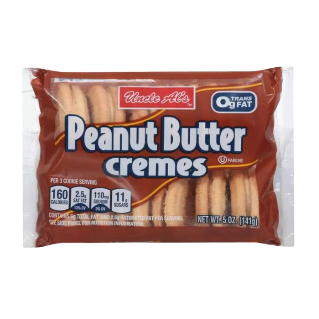 Uncle Al's Peanut Butter Cremes Sandwich Cookies 5 oz Tray 12 ct