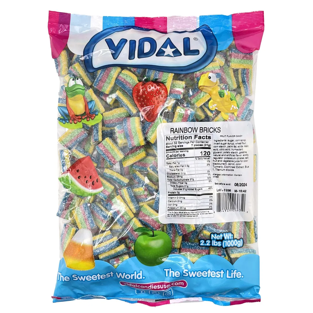 Vidal 2.2 Lb Rainbow Bricks Gummi Bulk
