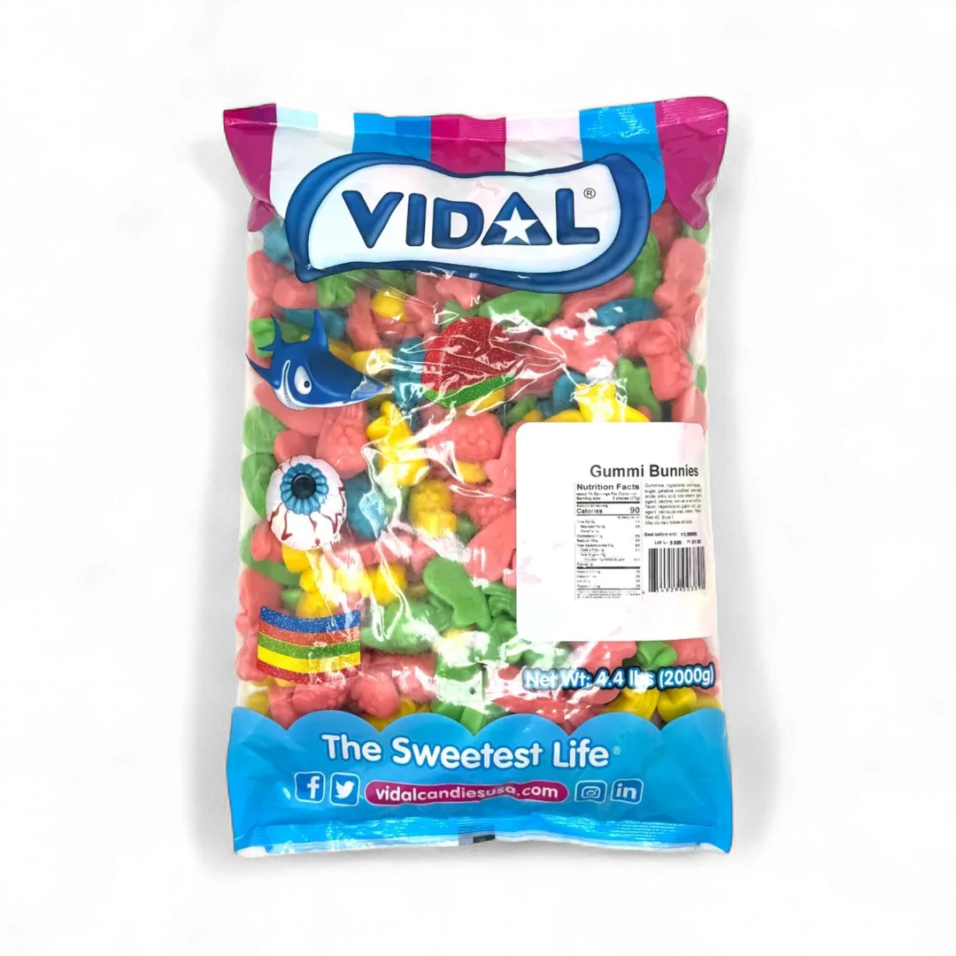 Vidal Bunny Faces Bulk Gummy 4.4 Pound Bag