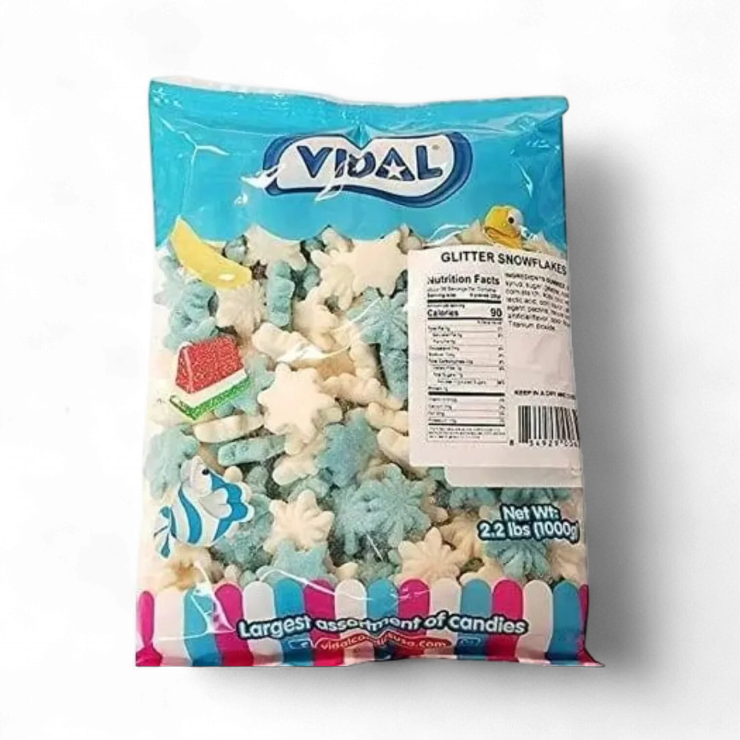 Vidal Glitter Snowflakes Gummies 2.2 Pound Bag 136 Pieces