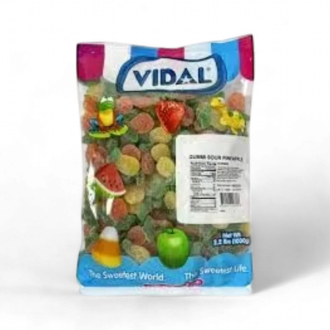 Vidal Gummi Sour Pineapple 2.2 Pound Bag Bulk