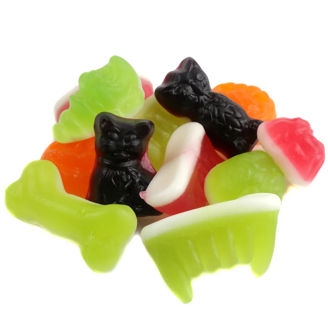 Vidal Halloween Gummy Mix 2.2 lb Pumpkin Teeth Cat Skull
