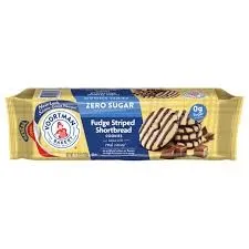 Voortman Sugar Free Fudge Striped Shortbread Cookies 11.3 oz 6 Pack