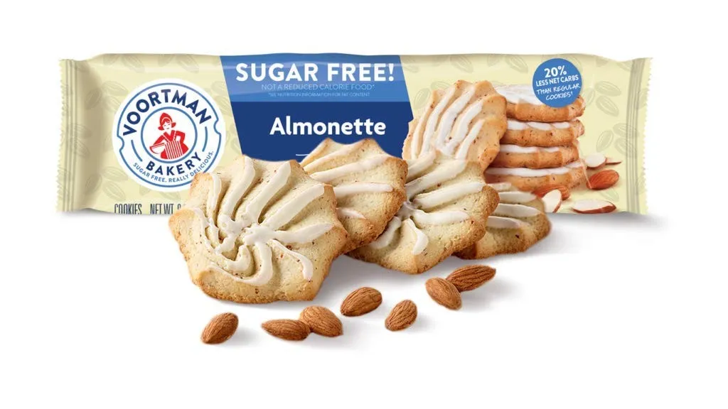 Voortman Sugar Free Iced Almonette Cookies 8 oz 6 Pack