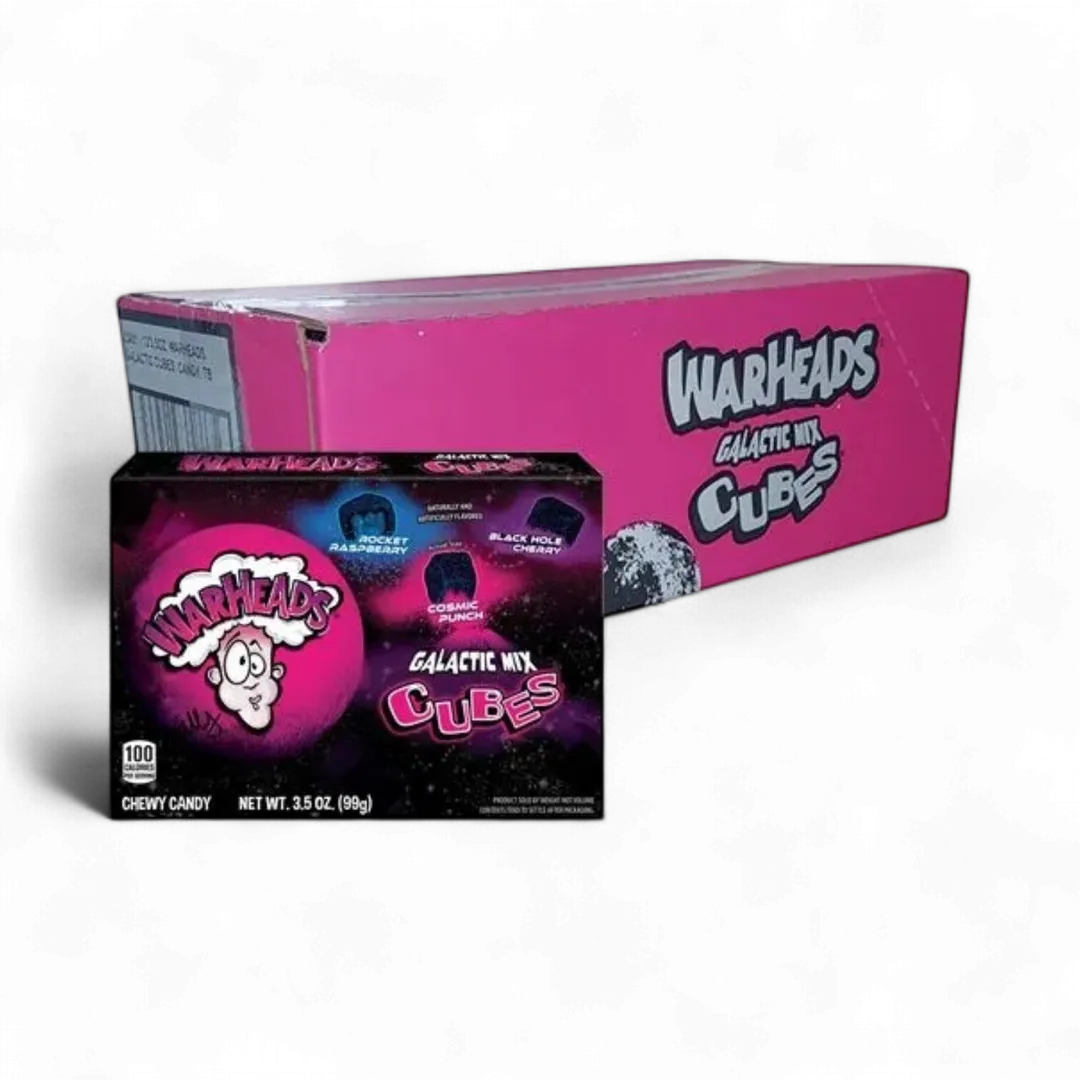 Warheads Galactic Mix Cubes 3.5 ounce 12 count theater box