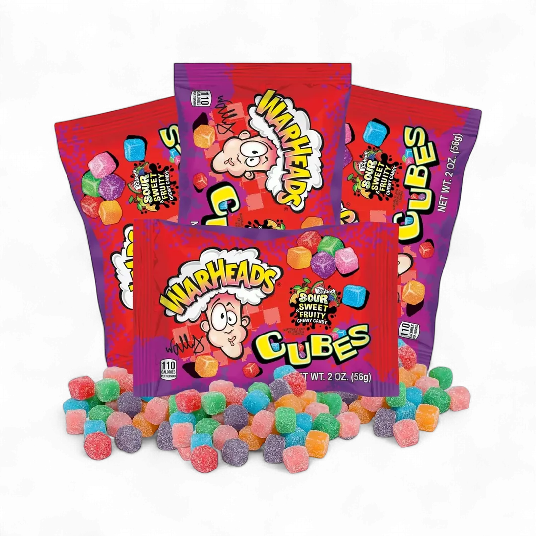 Warheads Sour Chewy Cubes Assorted 2 OUNCE 15 COUNT