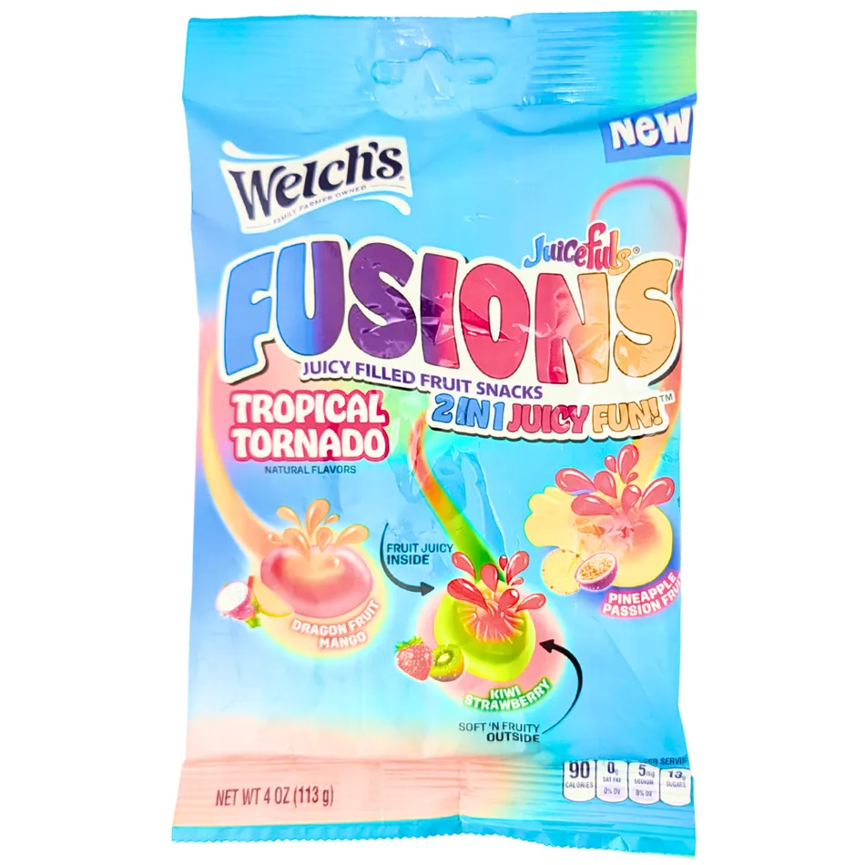 Welch Juiceful Fusions Fruit Snack Tropical Tornado 4oz 12 ct