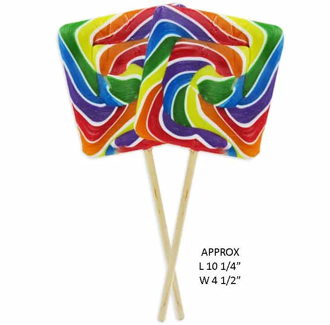 Wild West Pops 24 Ct 8 Oz Square Rainbow 5 Inch Bulk Box